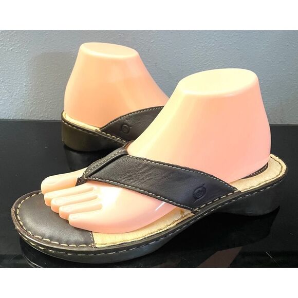 BORN Thong Brown Leather Women’s Sandals Shoes 8 Medium - Picture 11 of 12